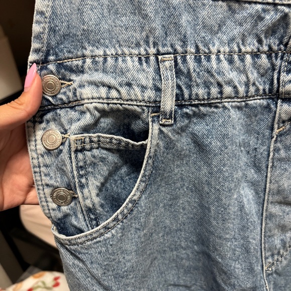 Free People We The Free Ziggy Denim Overalls Size Large - Picture 8 of 14